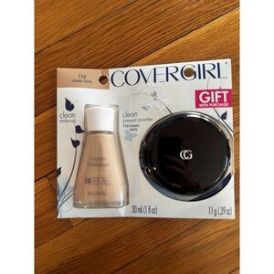 Covergirl Clean Makeup Foundation Pressed Powder Compact Classic Ivory #110 NEW